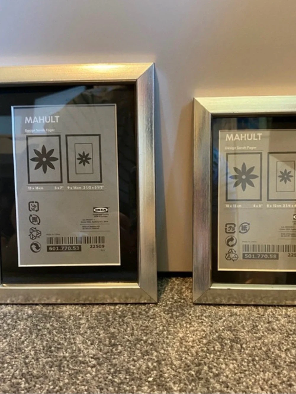 Ikea Silver Picture Frame - Metallic Silver Home Accent (Set of 2)